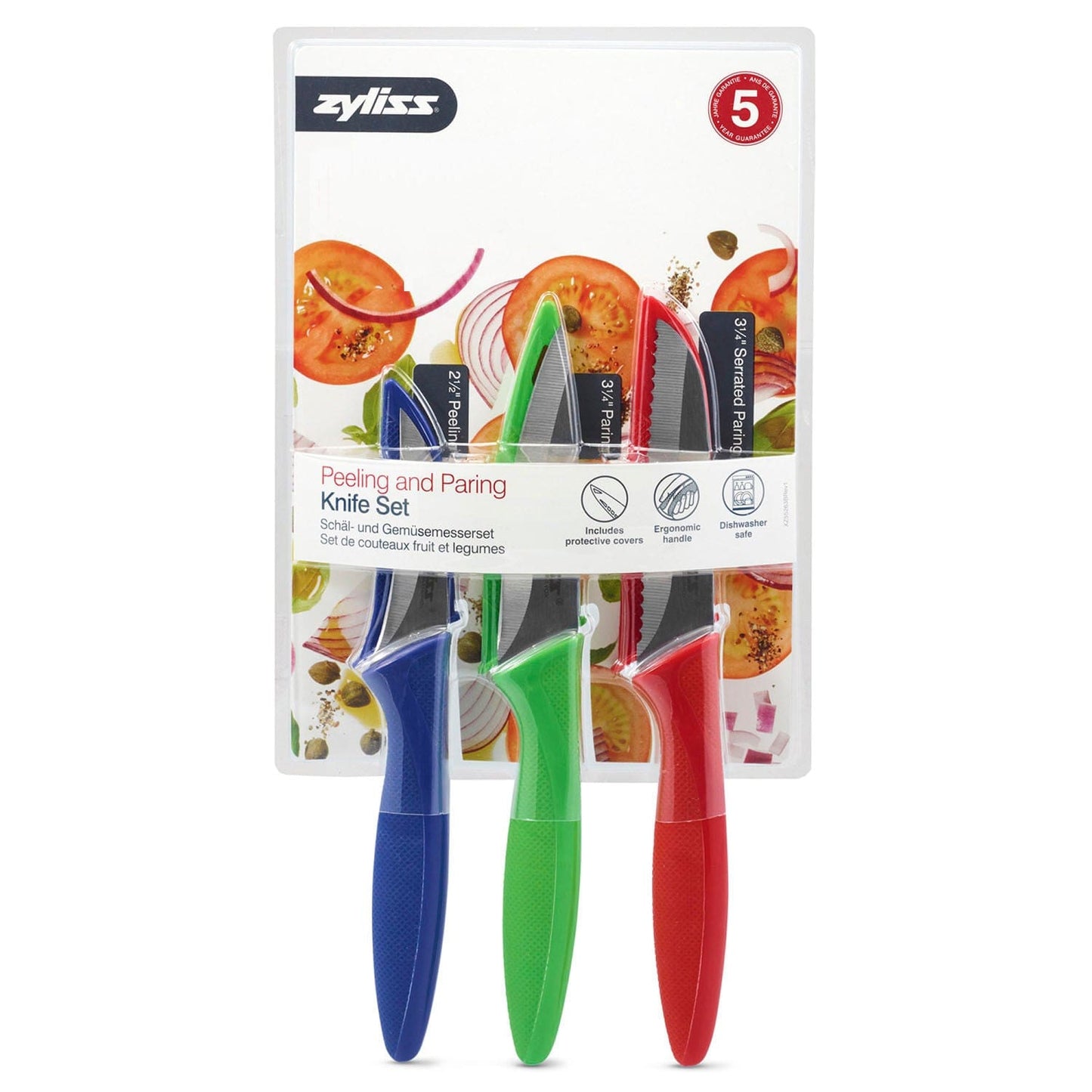 3 Piece peeling paring knife set