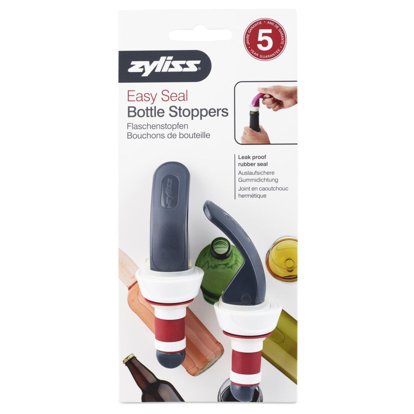 Bottle stoppers grey red