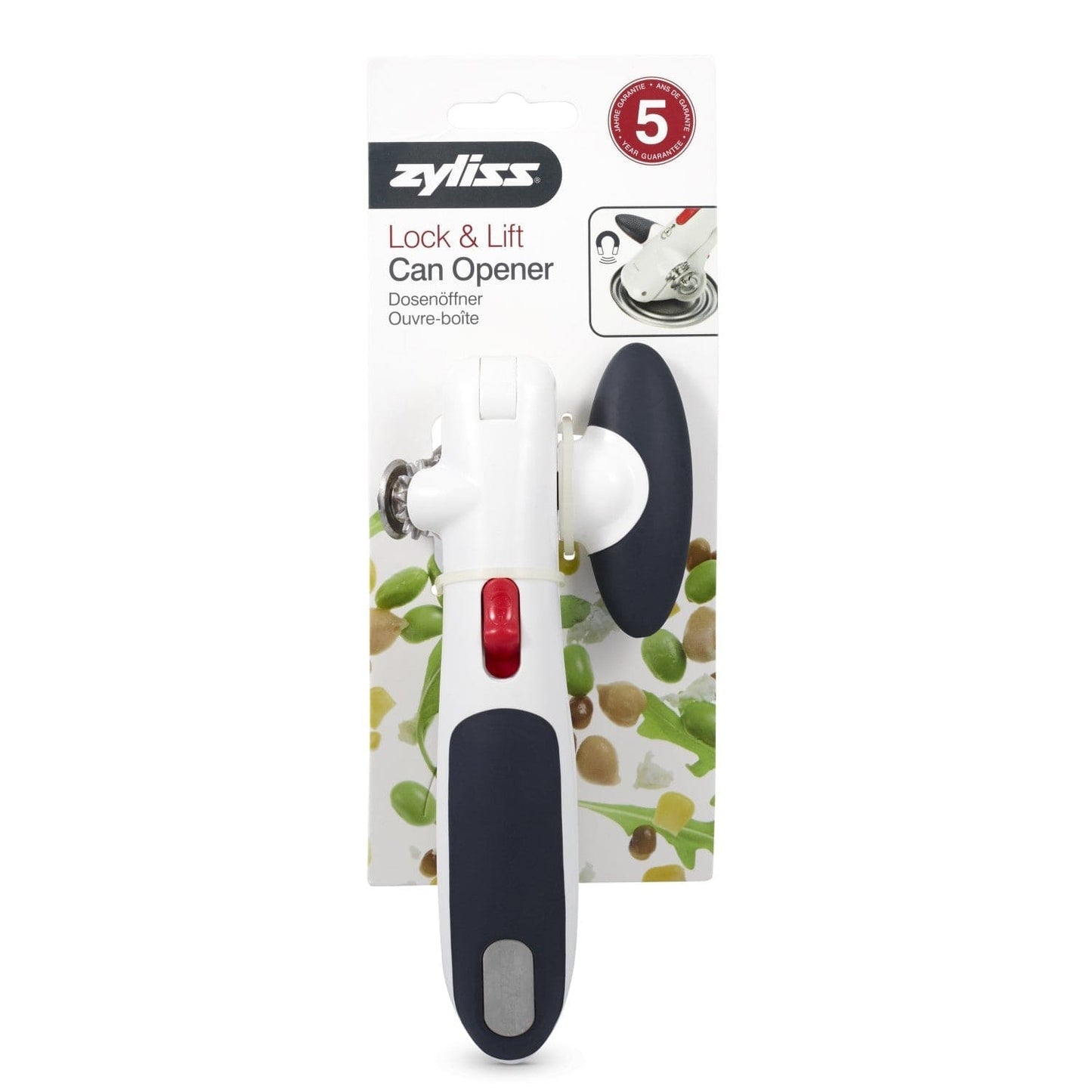 Lock lift can opener gray