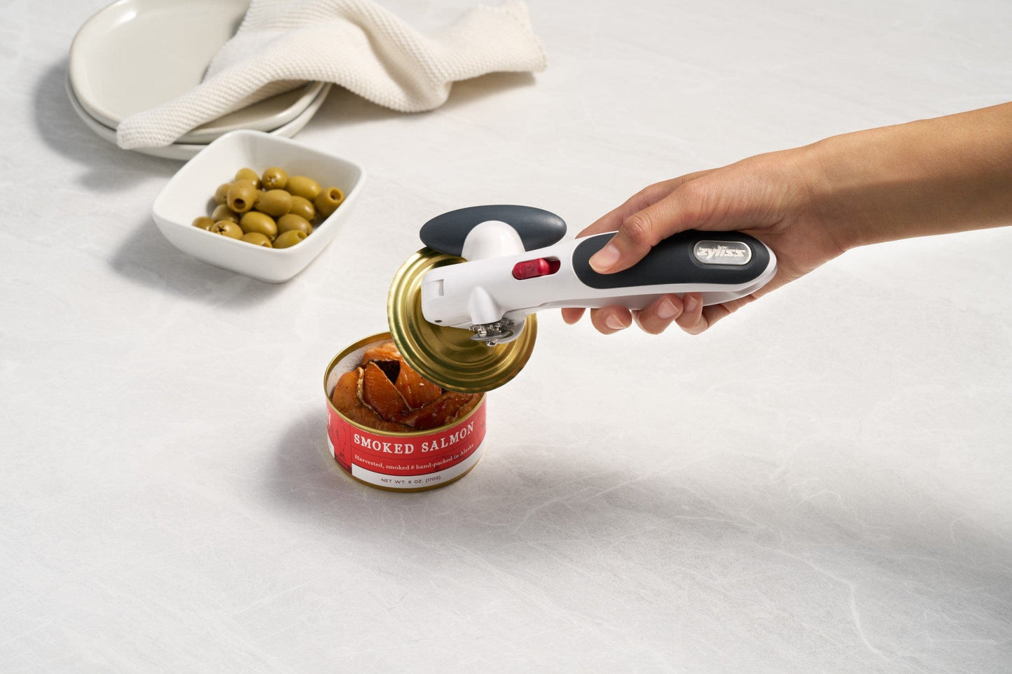 Lock lift can opener gray