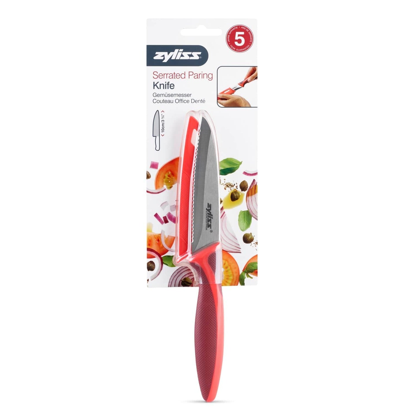 Serrated Paring Knife With Sheath Cover 4 inch