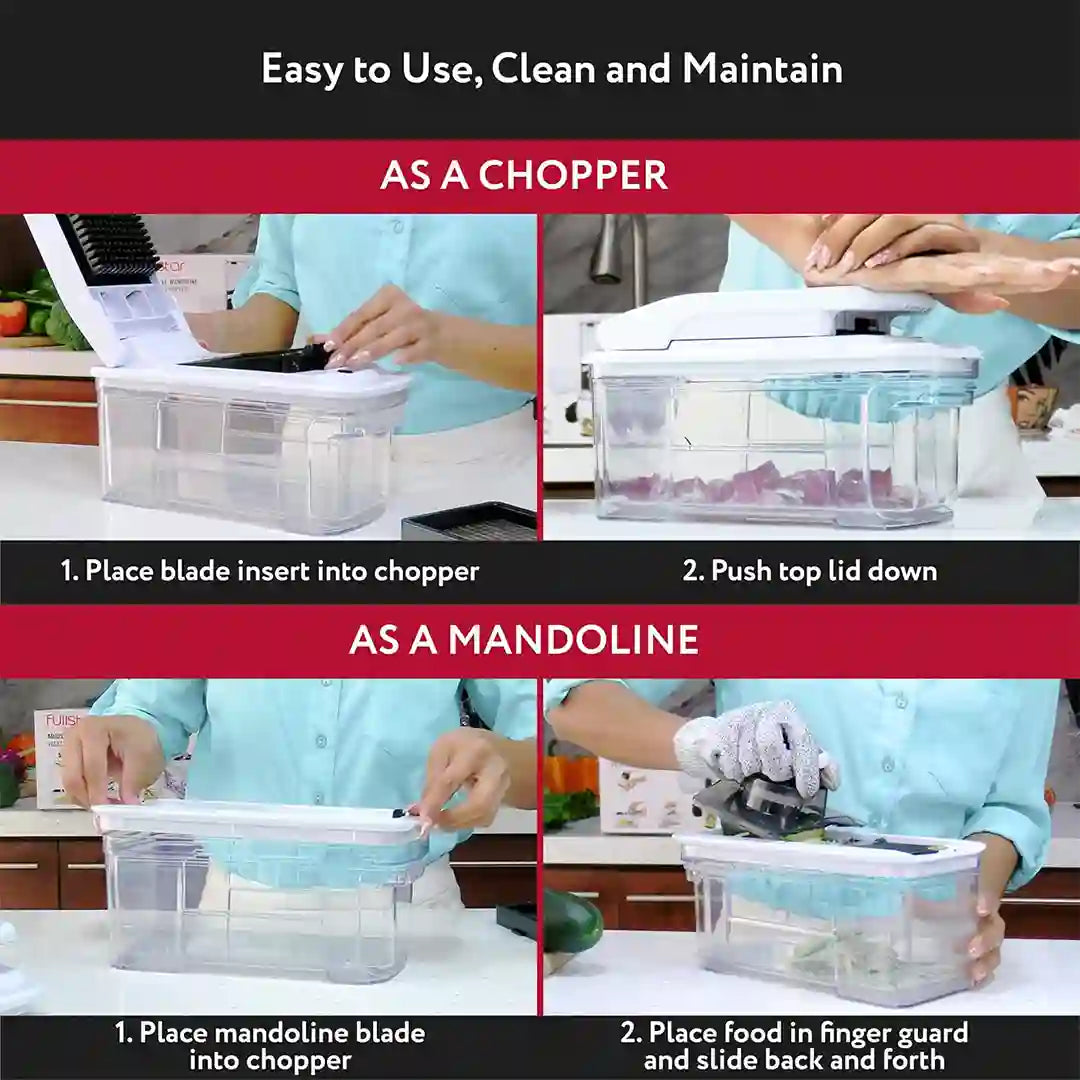 All-in-1 Mandoline Slicer Spiralizer & Chopper
