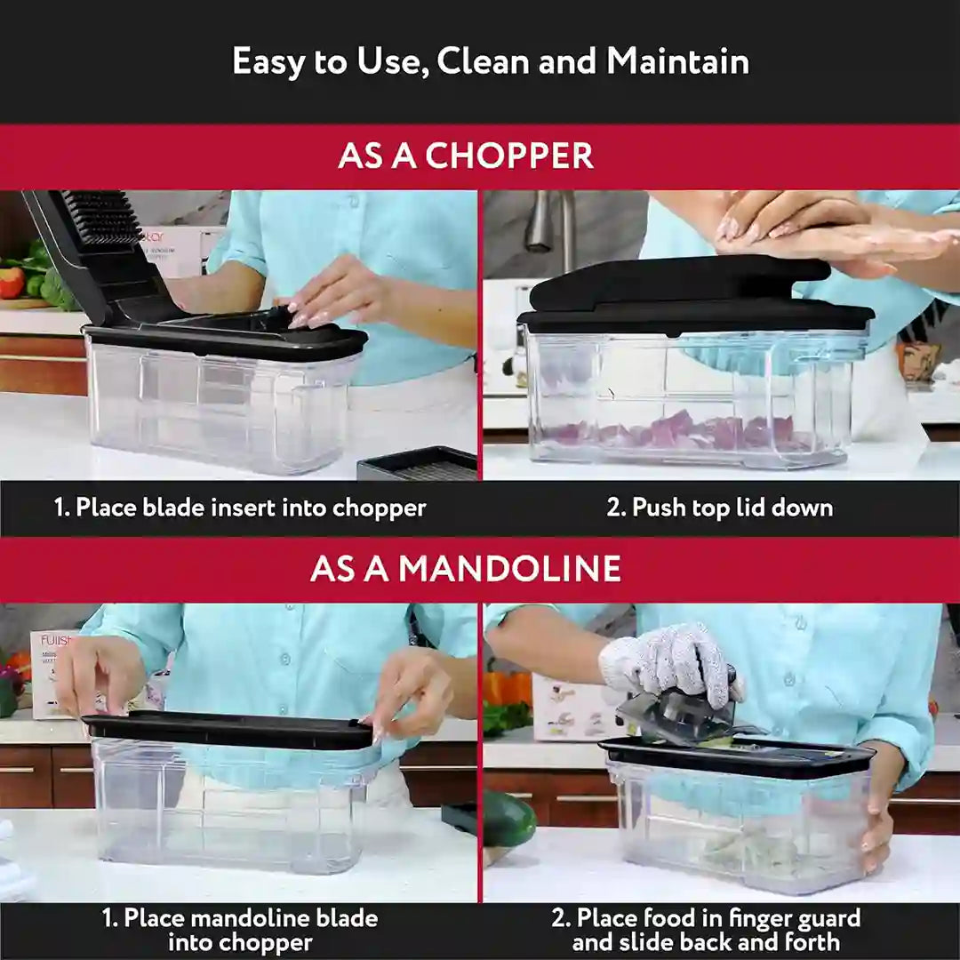 All-in-1 Mandoline Slicer Spiralizer & Chopper